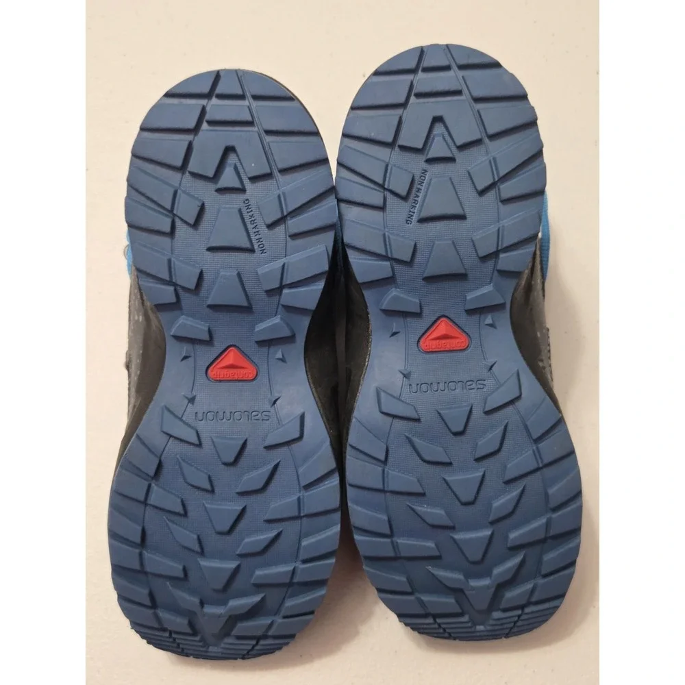 Salomon Outway Waterproof Hiking Boots ClimaSalomon Black Blue Kids Junior Sz 2